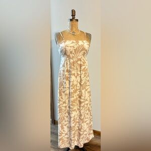 Neutral Tropical Floral Maxi Dress